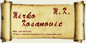 Mirko Kosanović vizit kartica